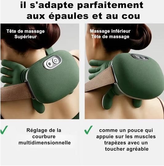 Masseur Portable Épaules & Cou | Chaleur Apaisante & Thérapie par la Main